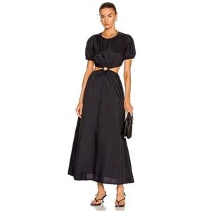 STAUD Black Cut-Out Maxi Dress